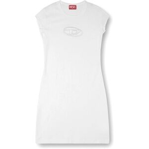 Diesel XXS Tshirt Cap Sleeve Dress mini logo XS D-Angie $155 white jeans short